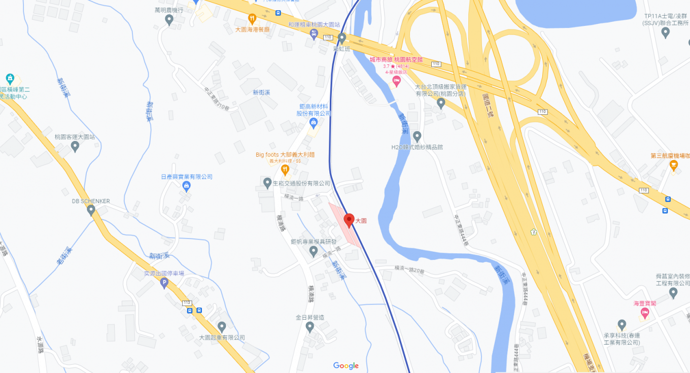 桃園機場捷運沿線車站-大園站(A15)位置圖