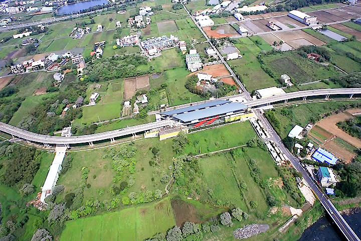 桃園機場捷運沿線車站-橫山站(A16)俯瞰圖