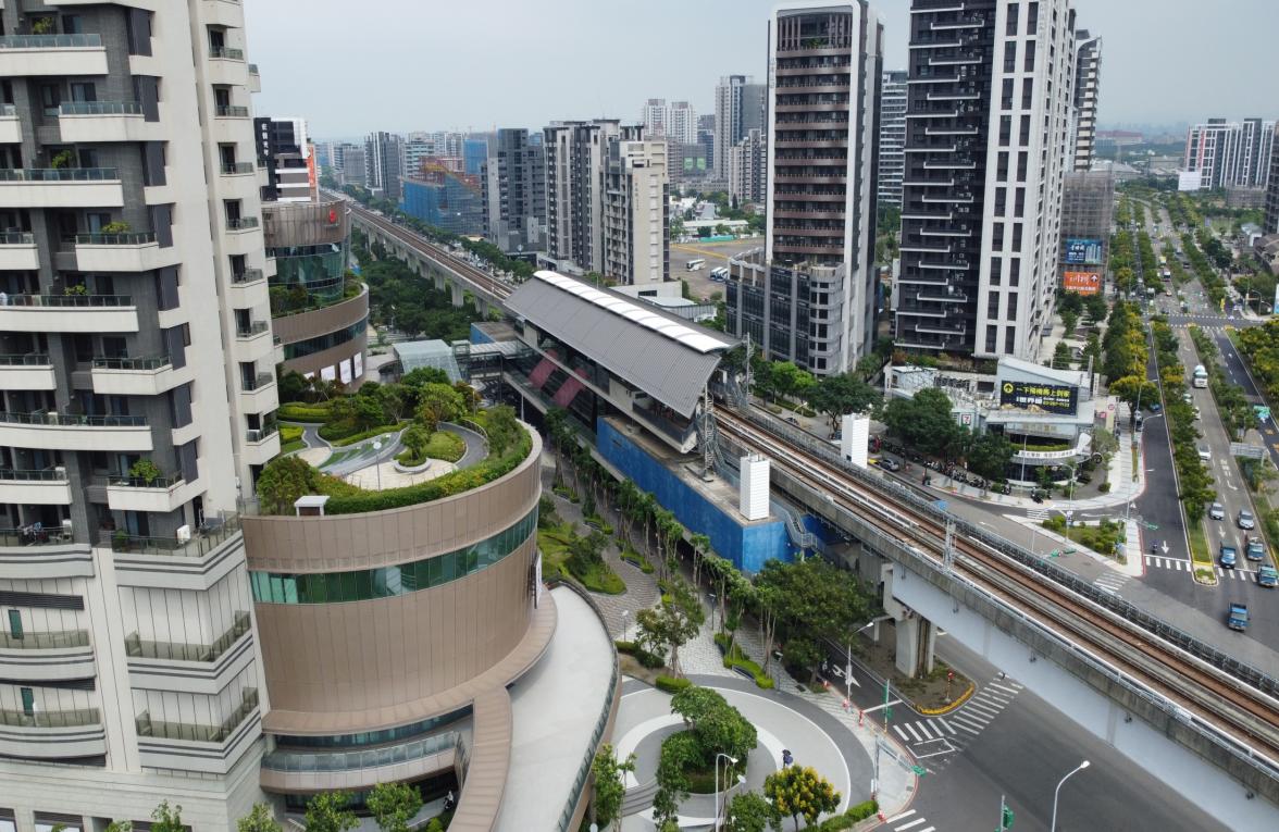 桃園機場捷運沿線車站-桃園體育園區站(A19)空拍俯瞰圖