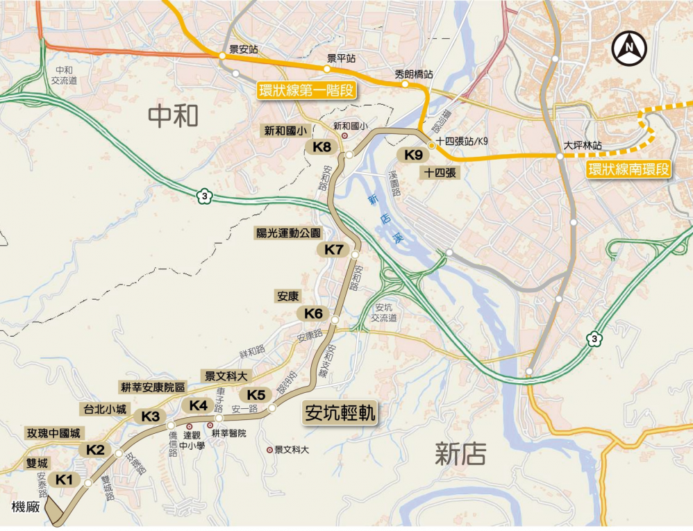 安坑輕軌路網圖