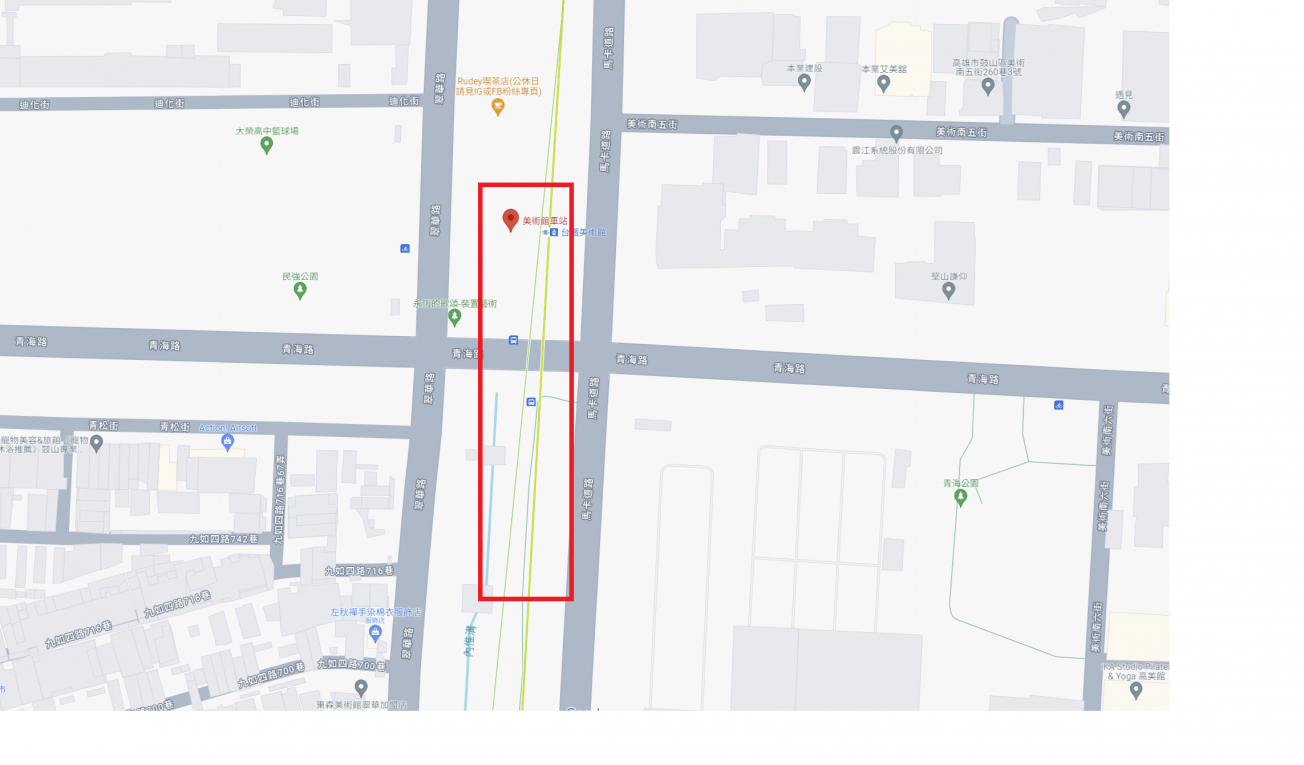 鐵路地下化計畫-高雄市區計畫新設車站-美術館站位置圖