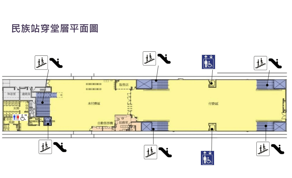 鐵路地下化計畫-高雄市區計畫新設車站-民族站大廳層平面圖