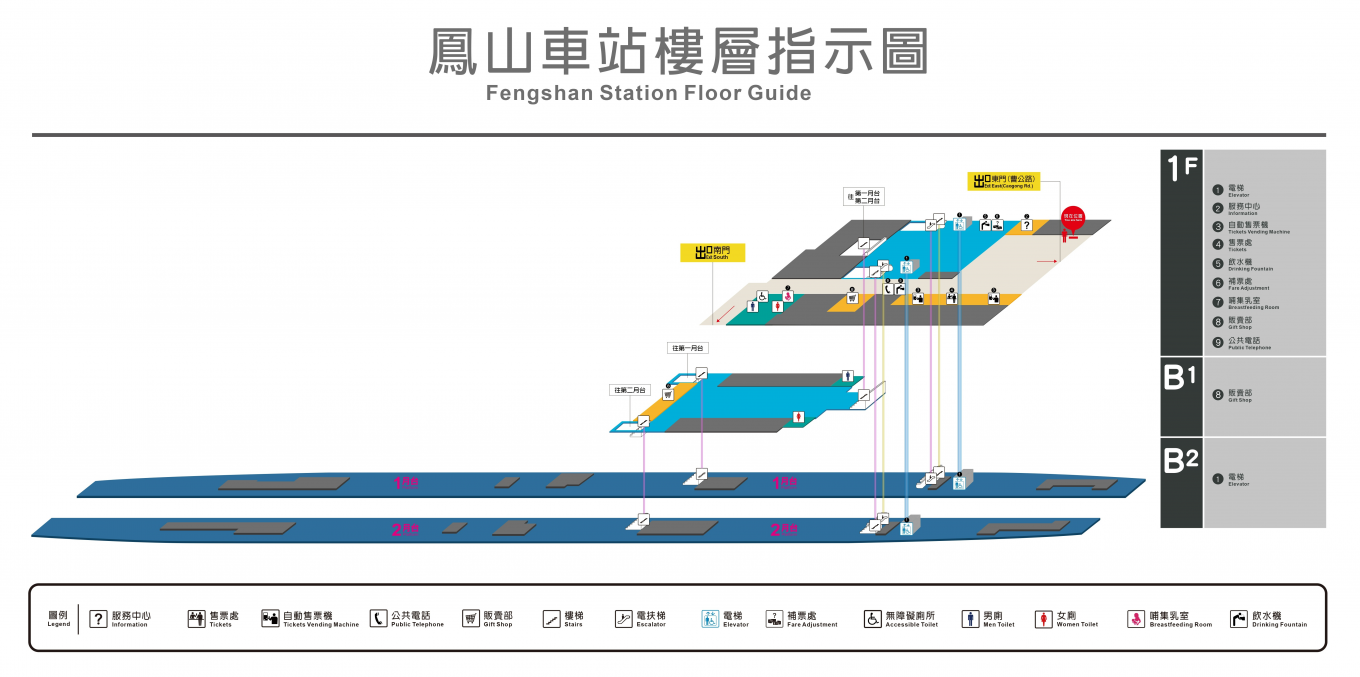 高雄市區鐵路地下化計畫-延伸鳳山計畫改建車站-鳳山站樓層
