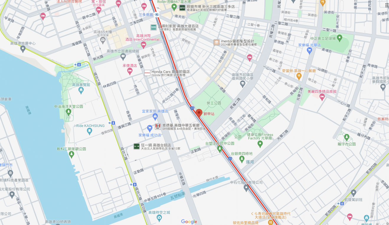 高雄捷運紅線沿線車站介紹-獅甲站(R7)位置