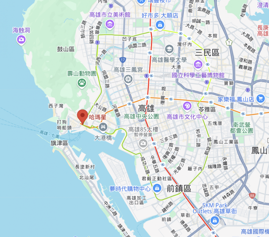 高雄捷運橘線沿線車站介紹-哈瑪星站(O1)位罝