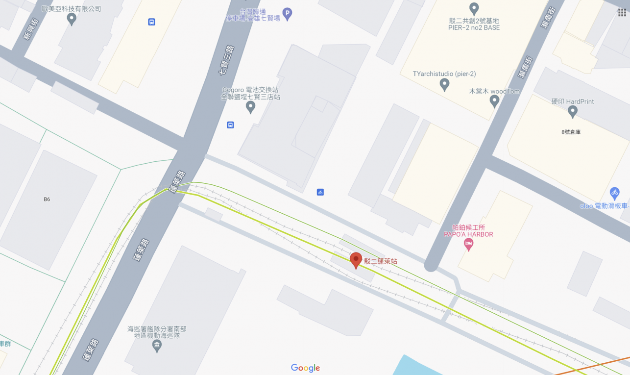 高雄環狀輕軌沿線車站介紹-駁二蓬萊站(C13)位置