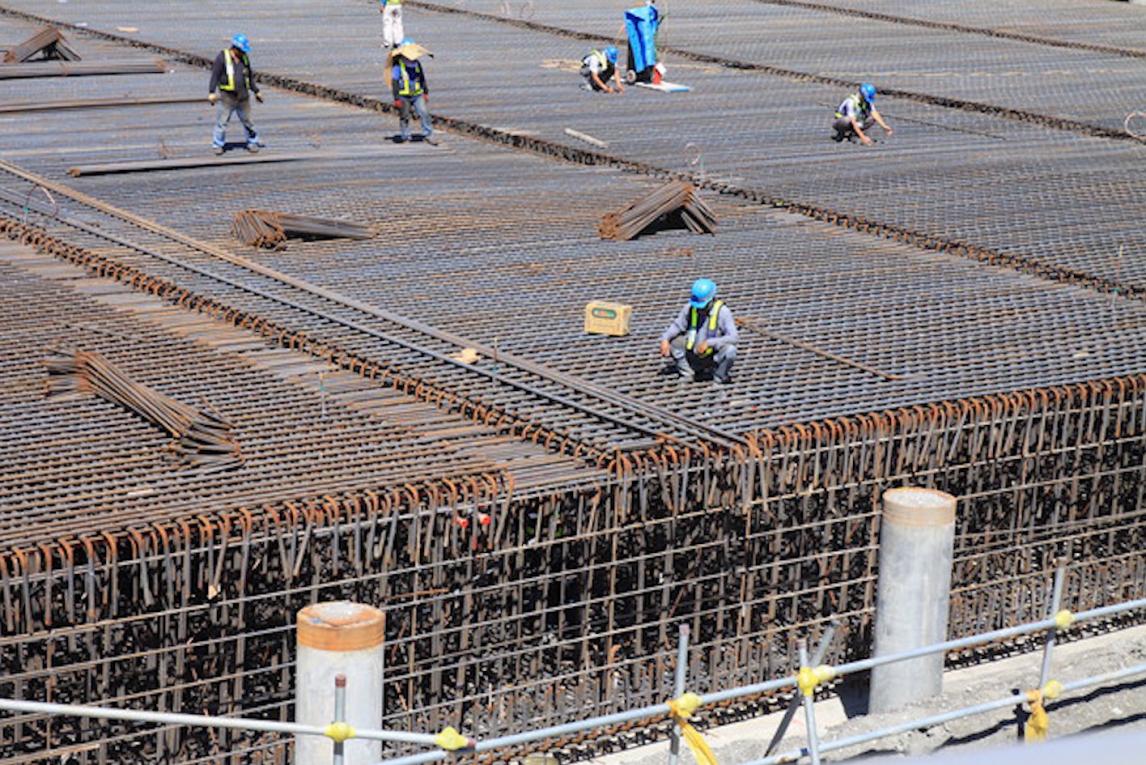 大林電廠筒式煤倉基礎鋼筋綁紮