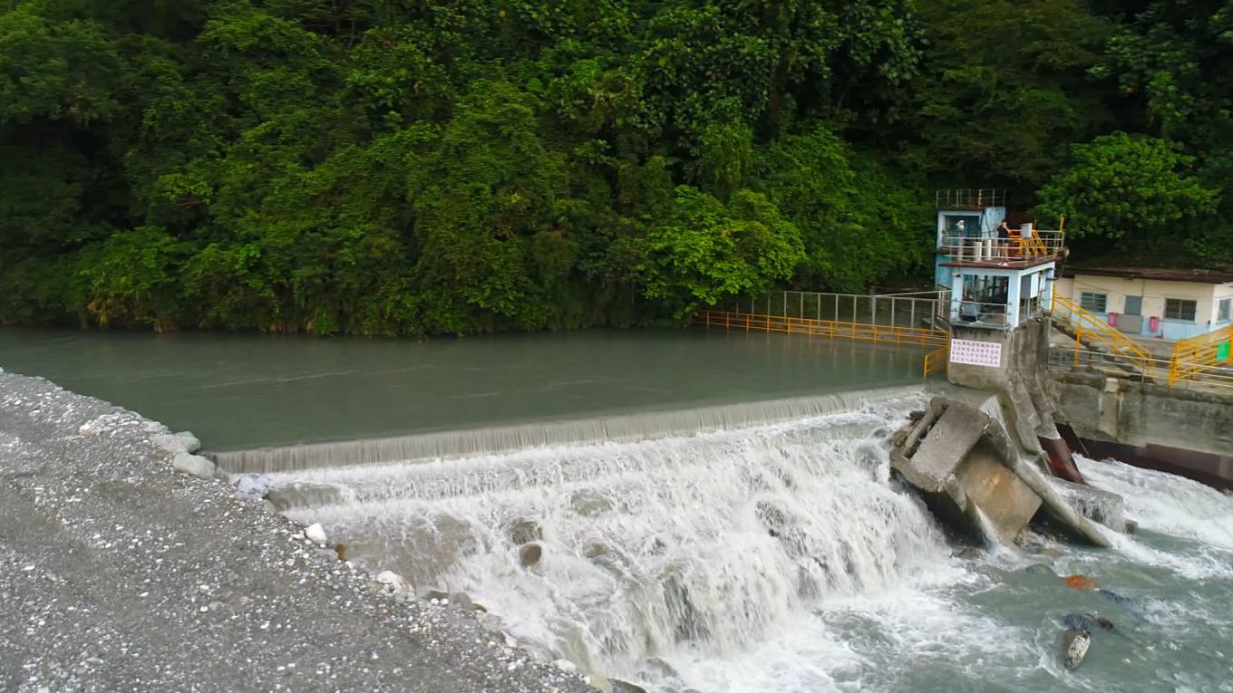 壽豐溪流域溪口電廠臨時壩及進水口