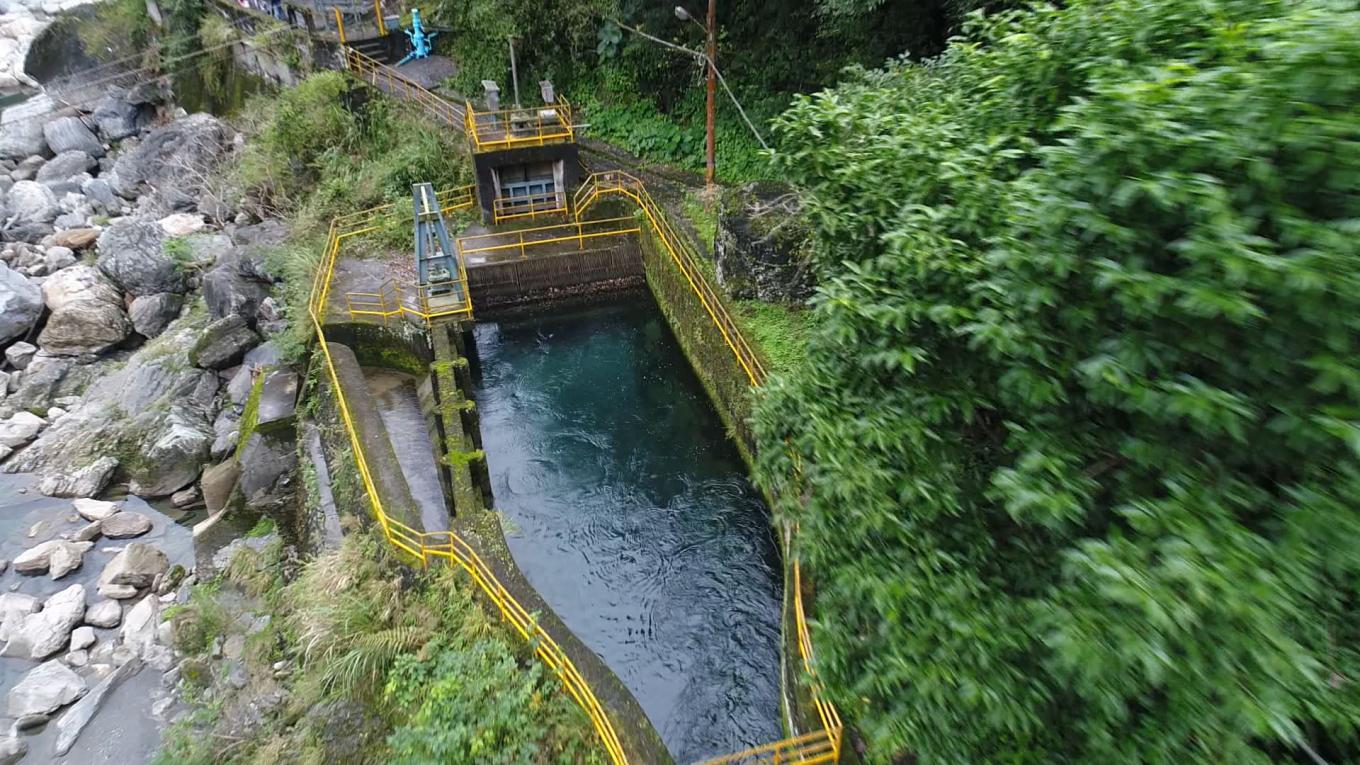 木瓜溪流域清二壩及清水電廠尾水合流的沉砂池