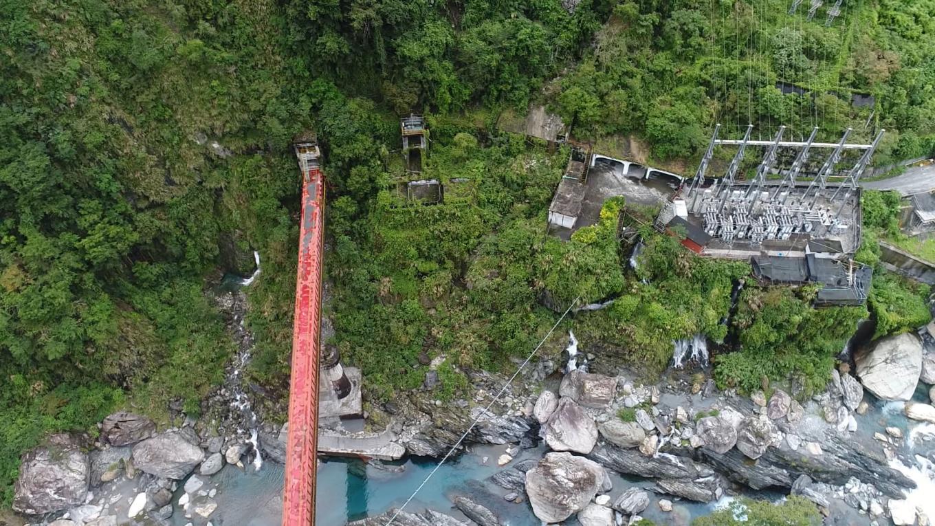 木瓜溪流域龍澗電廠開關廠俯瞰