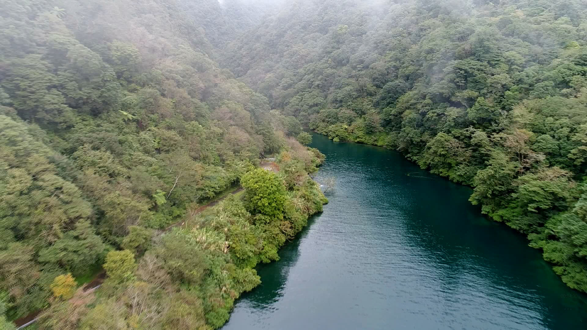 木瓜溪流域奇萊引水工程龍溪壩出水口上空俯瞰