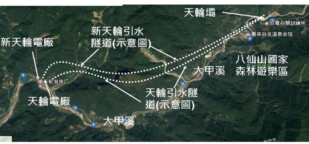 天輪、新天輪電廠佈置示意圖