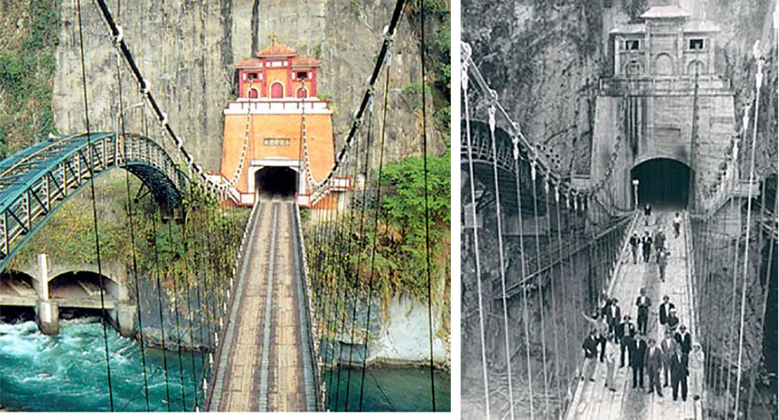 大甲溪流域原谷關電廠廠房通道(由右岸至左岸)