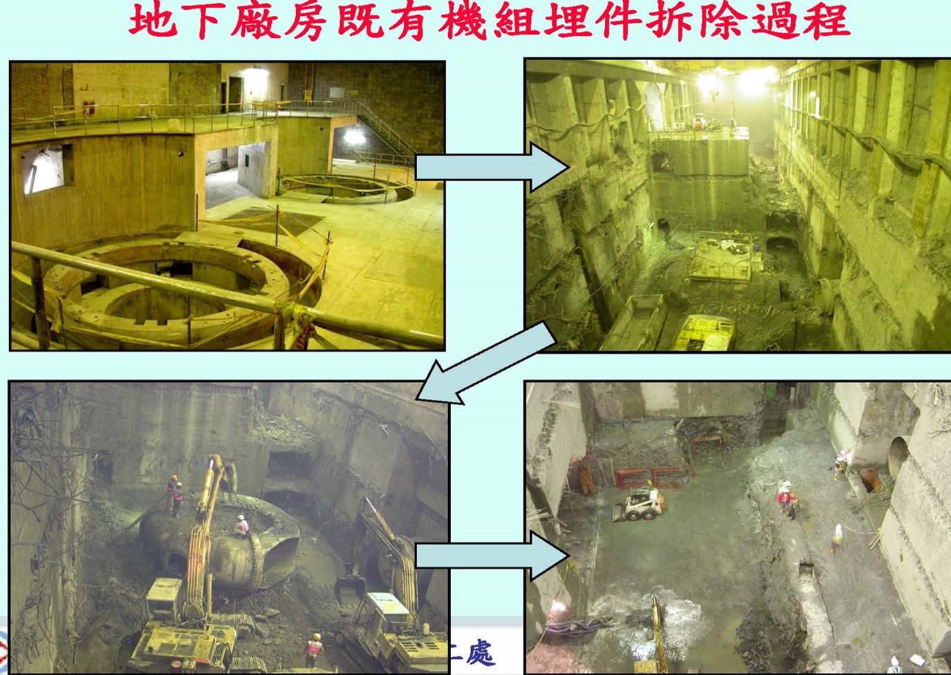 谷關電廠舊有機組全部拆除過程