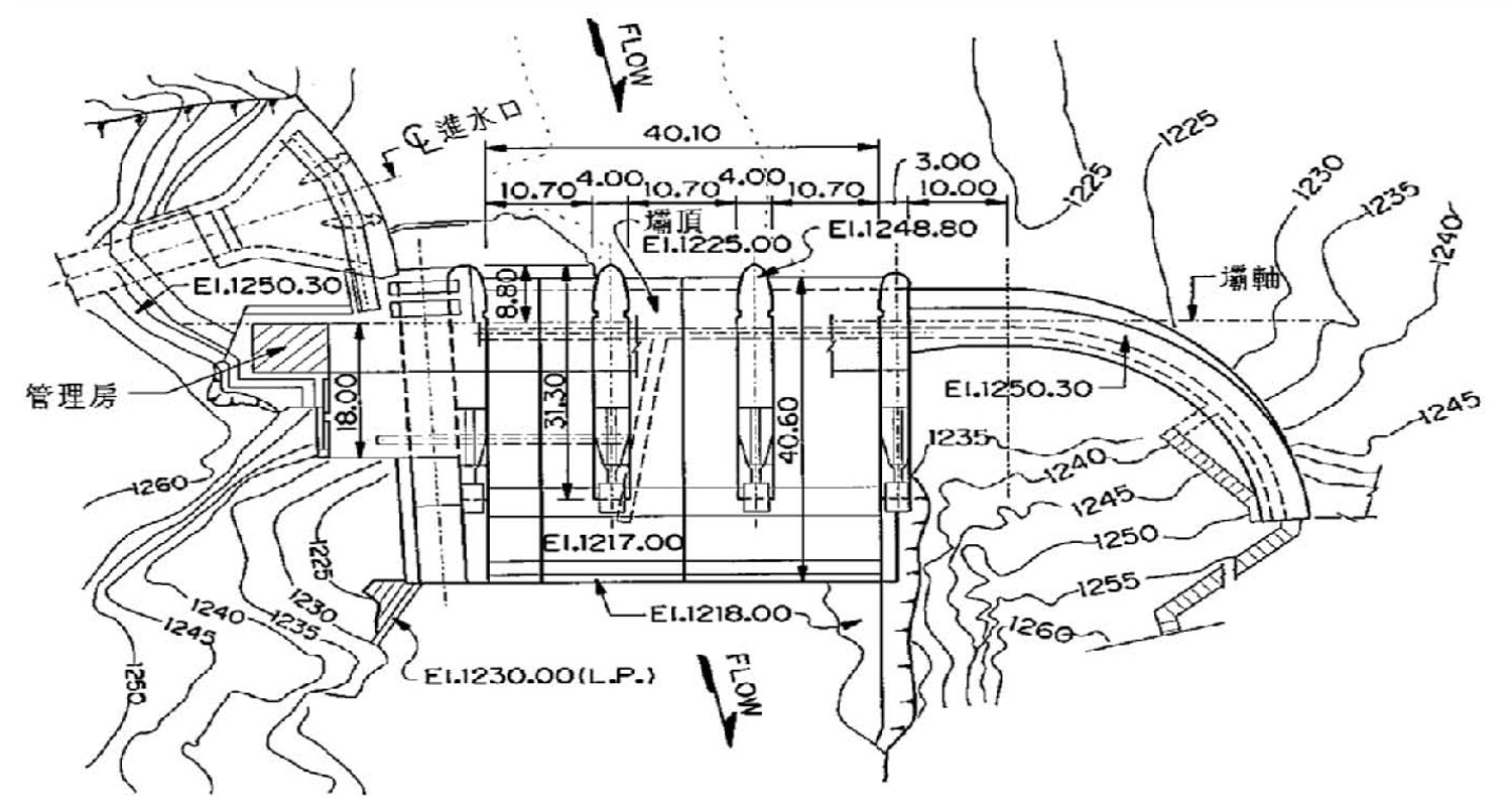大甲溪青山壩平面佈置圖