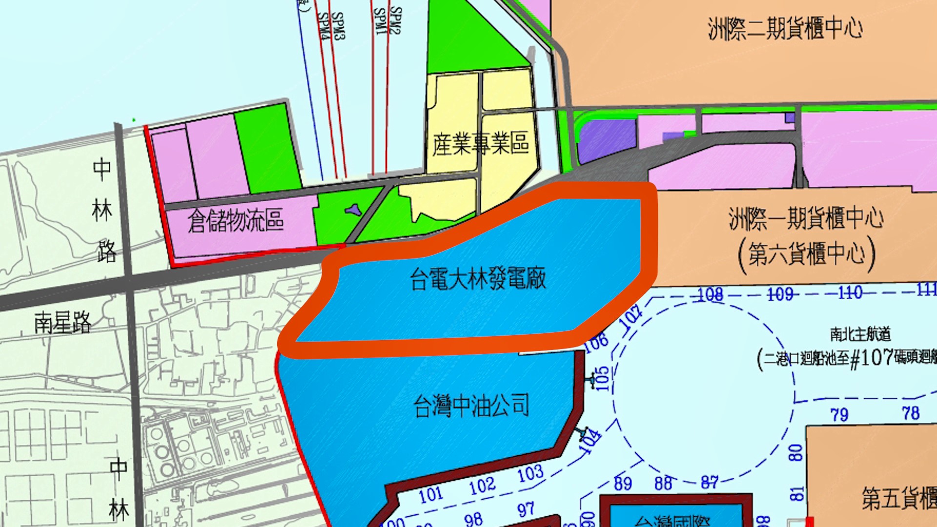 高雄港:大林發電廠位於高雄市小港區十二年擴建計畫填築出來的海埔新生地,是座火力發電廠。