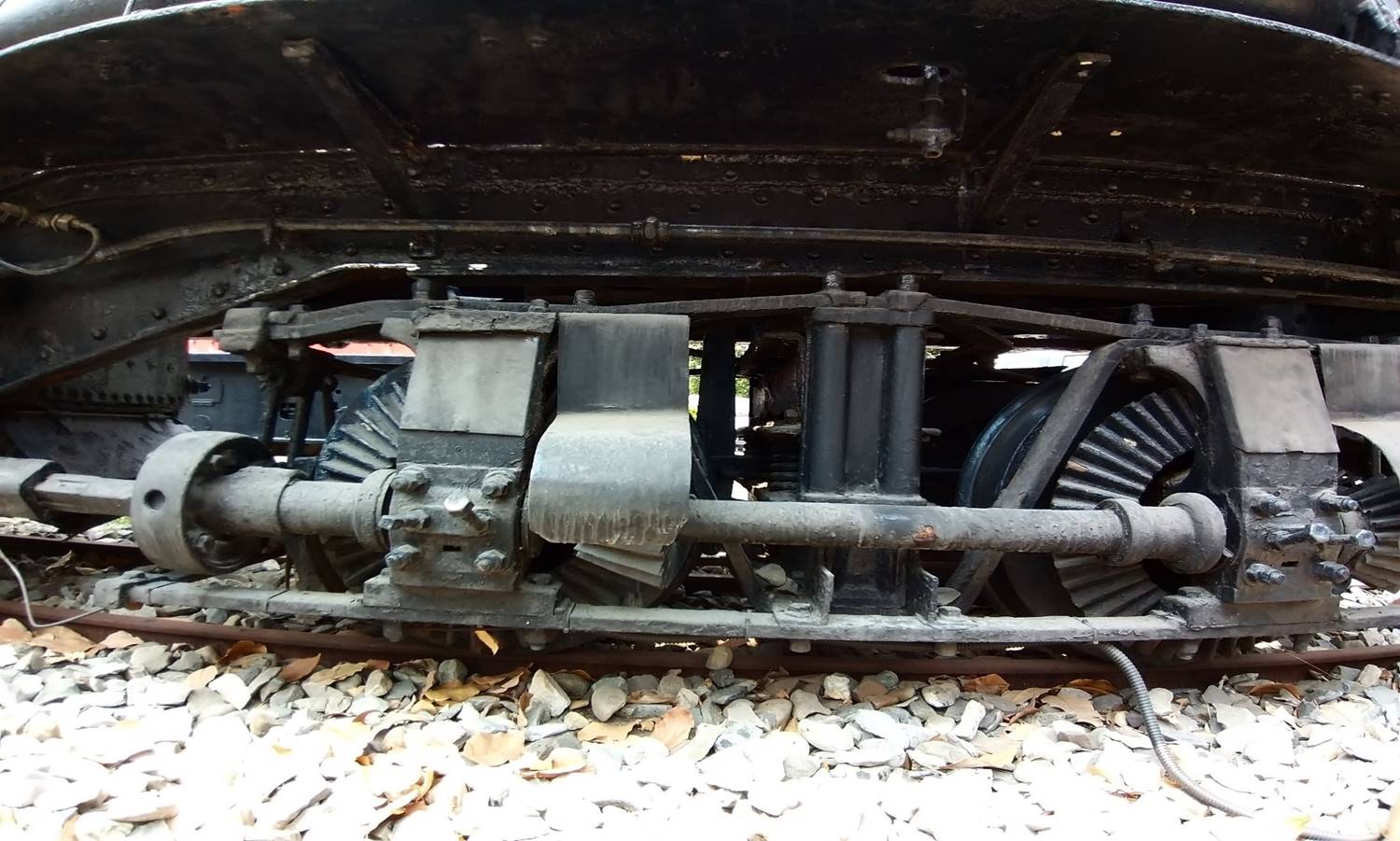 阿里山森林鐡路SL23蒸氣火車扇形齒輪近照