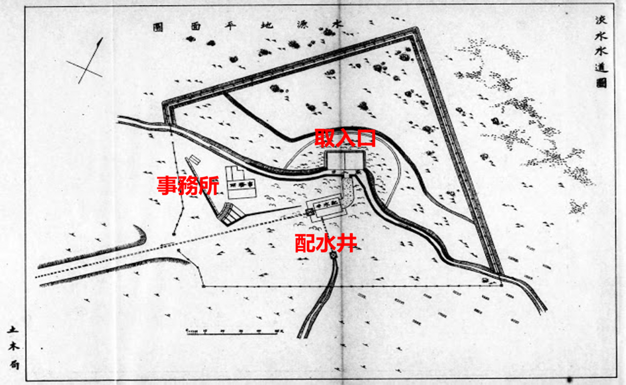 公共給水淡水地區雙峻頭水源地平面圖