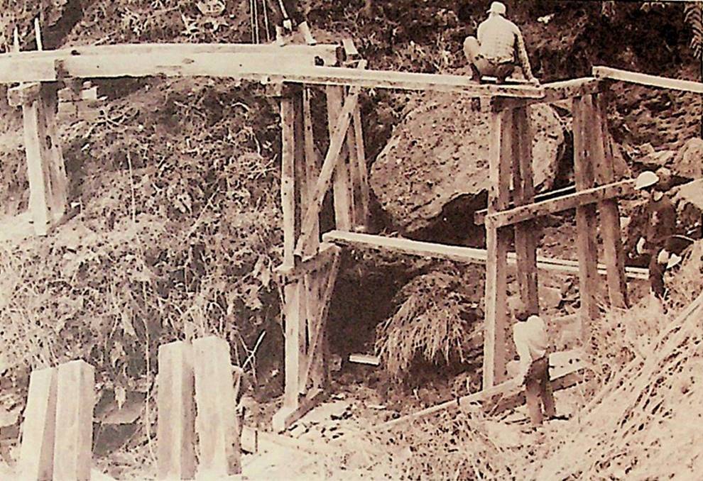 太平山林鐵1986年茂興線山地軌道進行復舊整修工程舊照