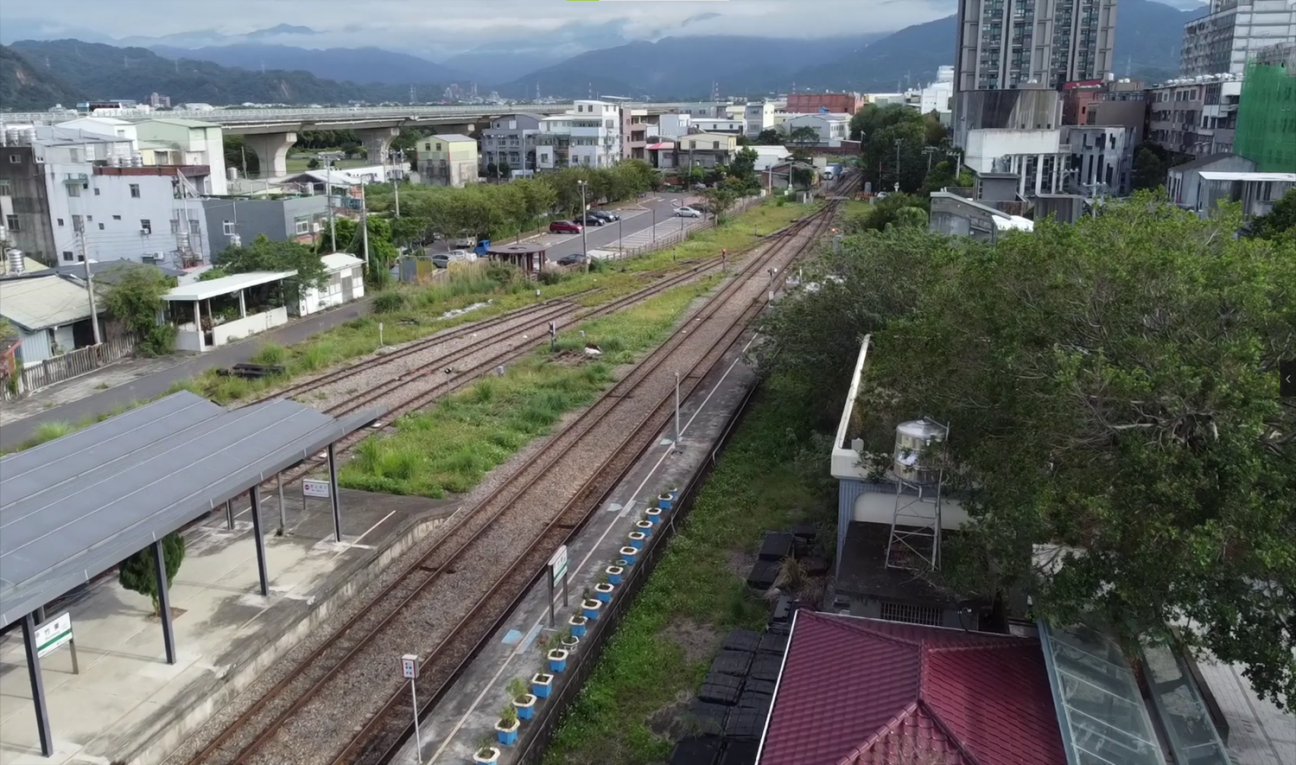 內灣支線鐵路竹東火車站月台空拍