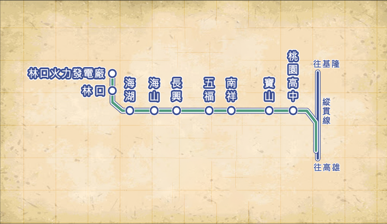 林口支線鐵路路線圖