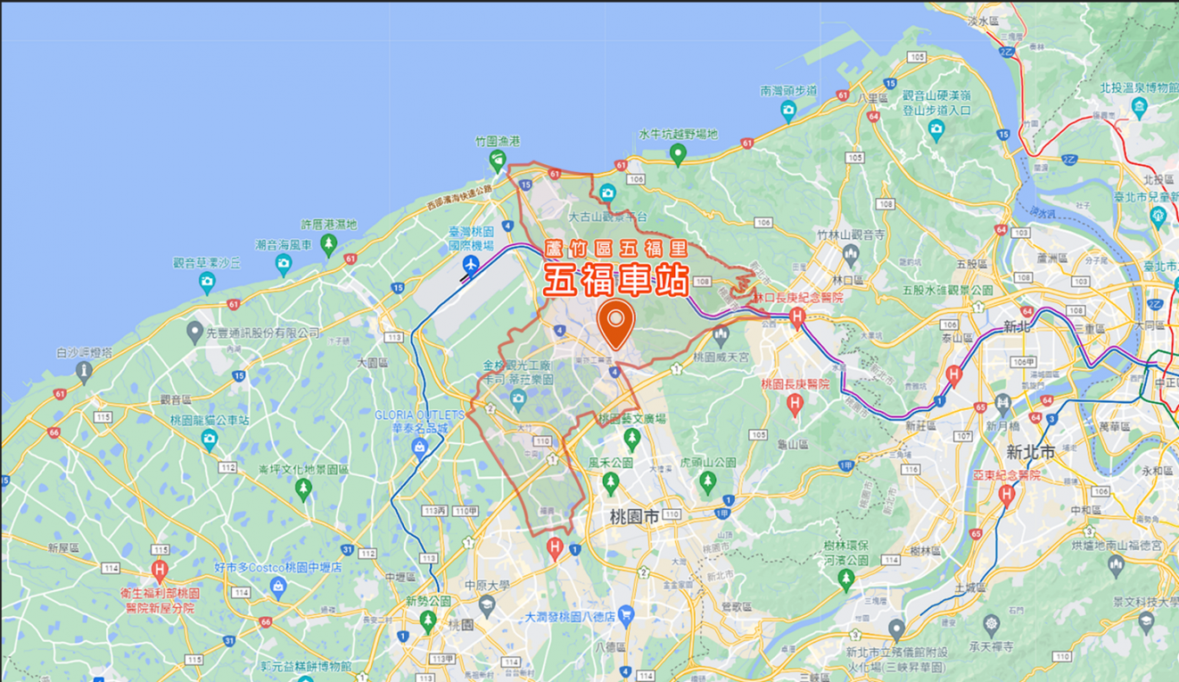 林口支線鐵路五福車站地理位置圖