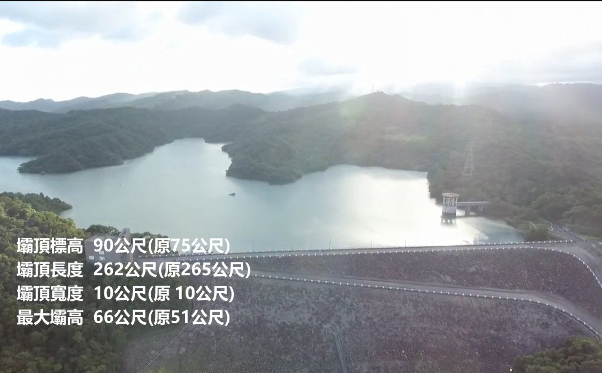 新山水庫於1993年進行水庫加高工程