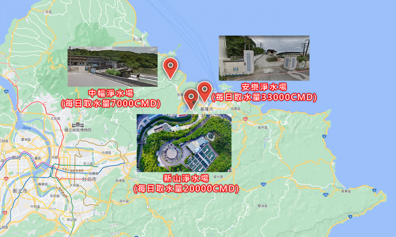 公共給水基隆地區各淨水廠供水量