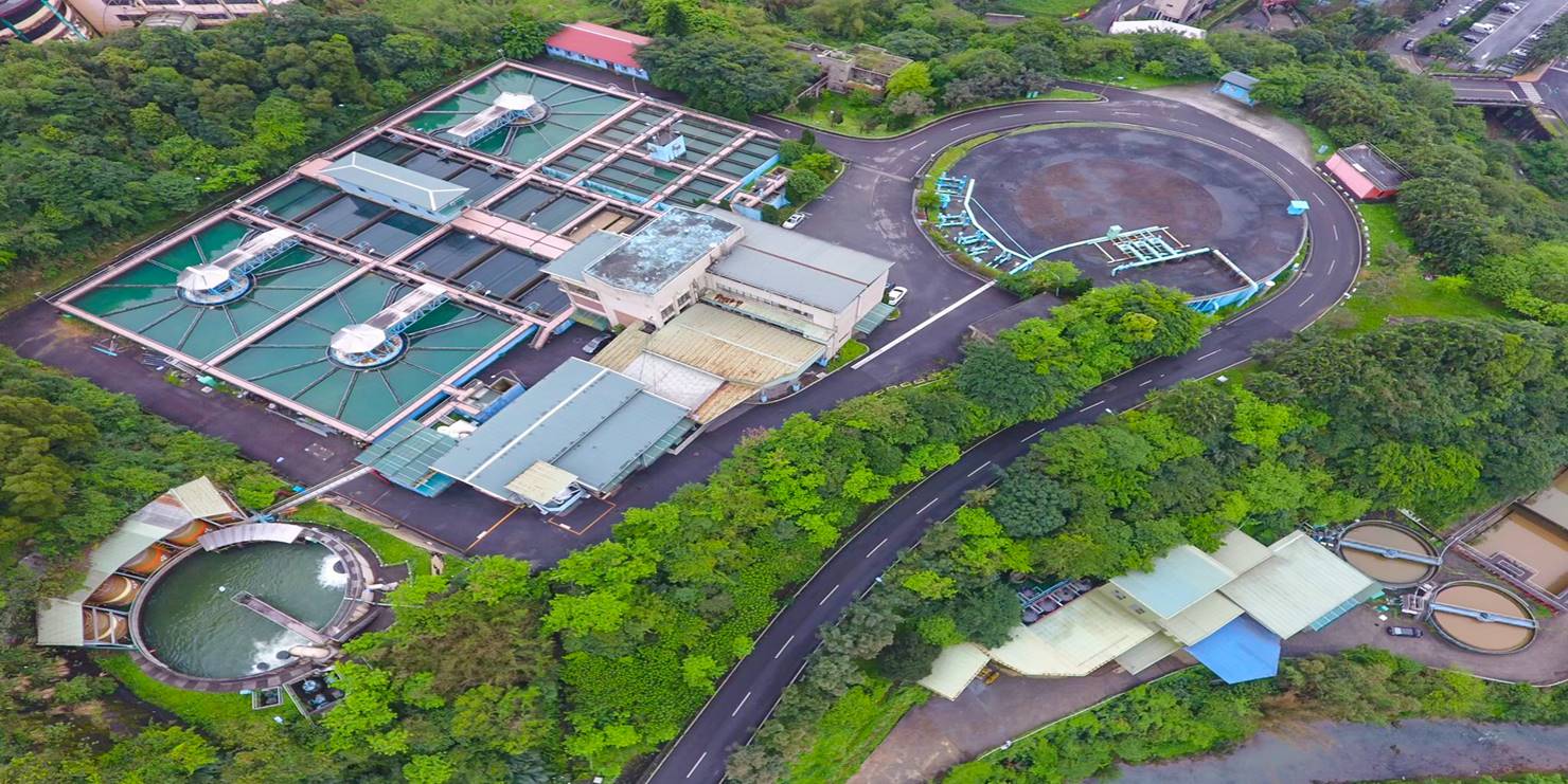 公共給水基隆地區新山淨水埸空拍圖