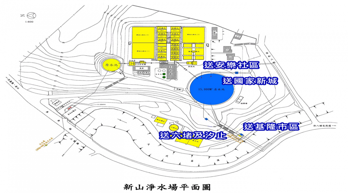 公共給水基隆地區新山淨水廠送水