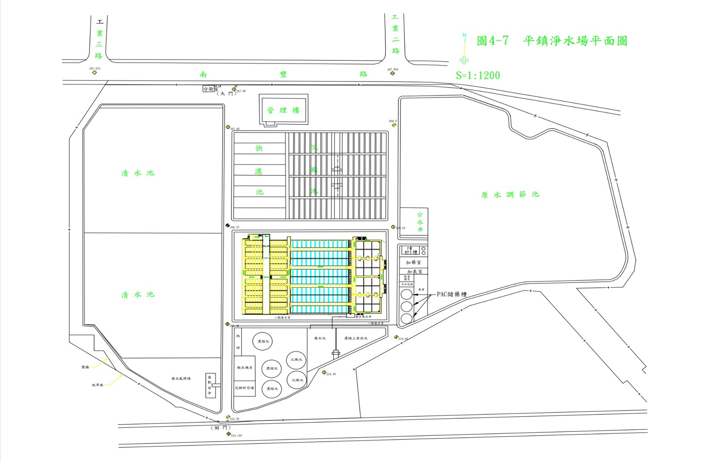 桃園地區公共給水-平鎮淨水場平面圖