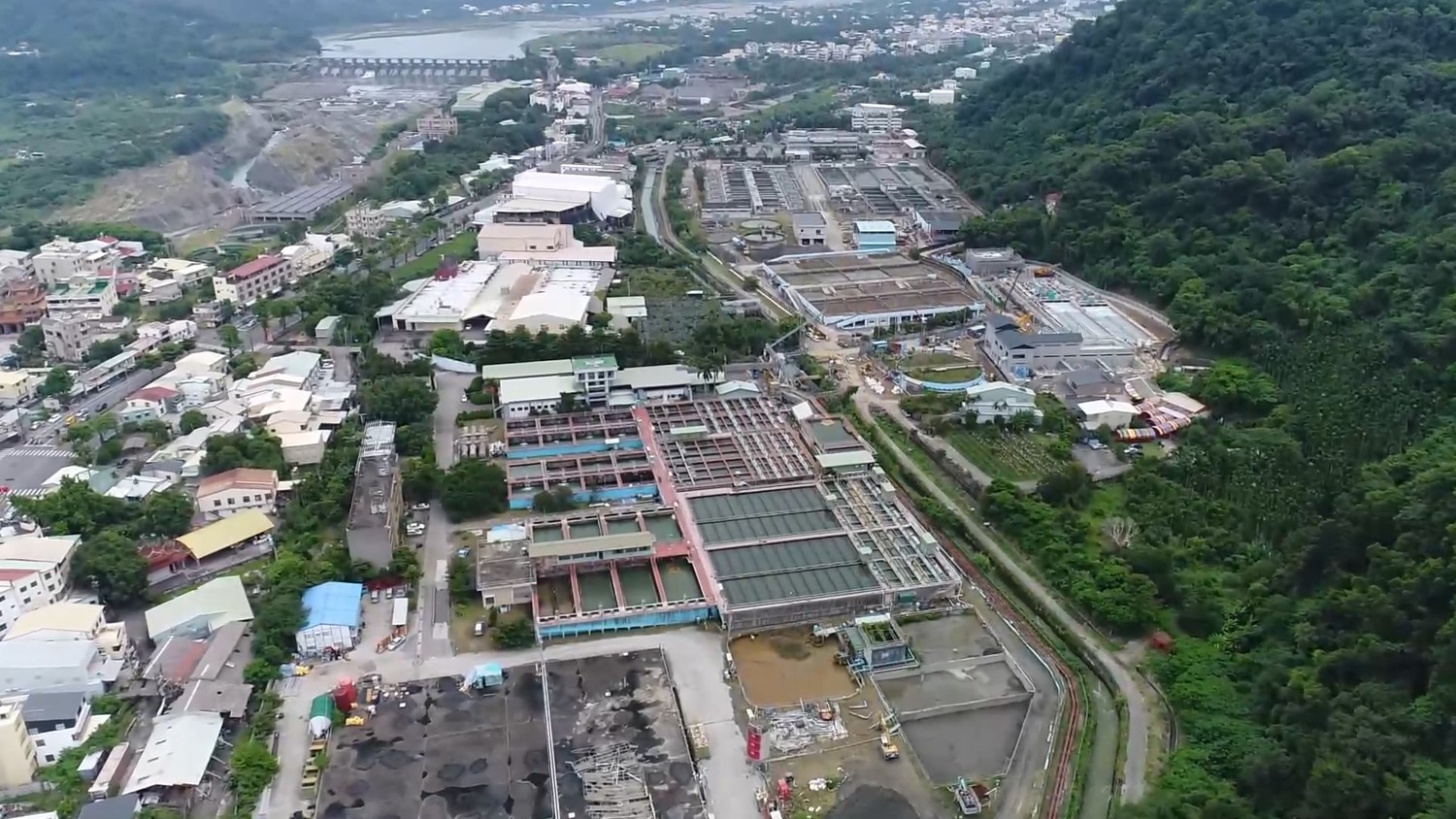 食水嵙溪南幹渠取水口附近的豐原淨水場