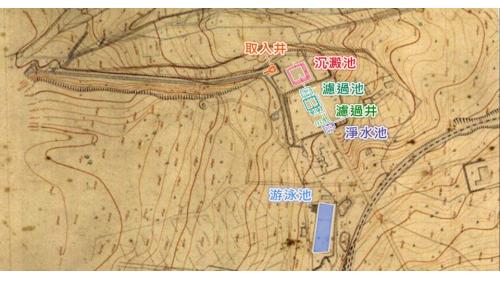  大甲水道於1911年動工，施工項目包括在瓦磘溪左岸岩盤突出處，建造一座混凝土水門（入口幅4尺），一座長382公尺的明渠水路，一口取水井，一段6吋管，以及沉澱池、過濾池、過濾井、清水池等淨水設施，另設置淨水場至市街長960公尺的配水幹線6吋管，於1912年6月30日竣工啟用，成為台中第一個水道明。1924年在大甲水廠對面興建一座游泳池，曾為大甲人提供健康戲水的場所。