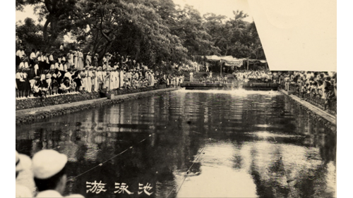 1924年在大甲水廠對面興建一座游泳池，曾為大甲人提供健康戲水的場所。