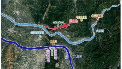 大台中地區主要供水系統為大甲溪石岡壩豐原第一、二淨水場，以及大安溪鯉魚潭水庫鯉魚潭淨水場供水系統支援供水。當大甲溪原水逹到一定濁度時，即由鯉魚潭水庫供水，石岡壩減量供水，並啟動食水嵙溪備援系統增加供水。