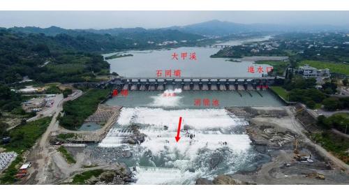 大台中地區公共給水石岡壩921地震重建後全貌