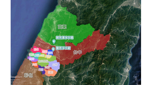 大台中地區公共給水豐原淨水場供水區域