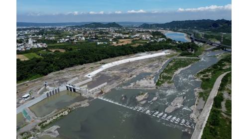 民國時代彰投雲地區公共給水新水源鳥嘴潭工程相關設施空拍圖