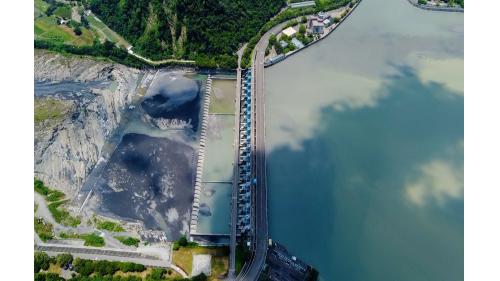 民國時代雲林地區公共給水集集攔河堰全景