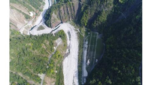 大甲溪青山電廠原開關場位置綠化後現況