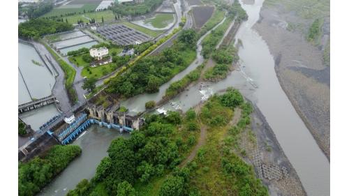 民國時代雲林地區公共給水系統林內分水工濁水溪二號水門取水口