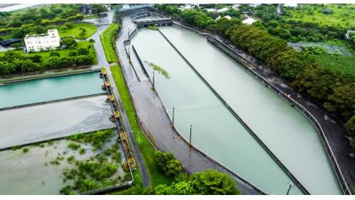 民國時代雲林地區公共給水系統林內分水工林內二號水門進水口前方之沉砂池