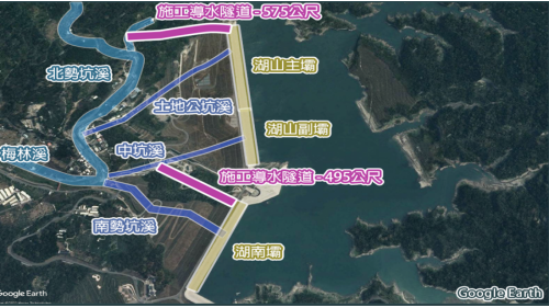 民國時代雲林地區公共給水系統湖山水庫蓄水設施位置圖