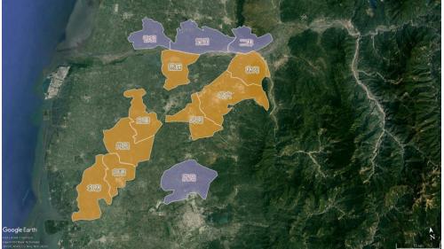 民國時代雲林地區公共給水系統林內淨水場供水區域