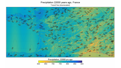 22000年前法國的降雨量