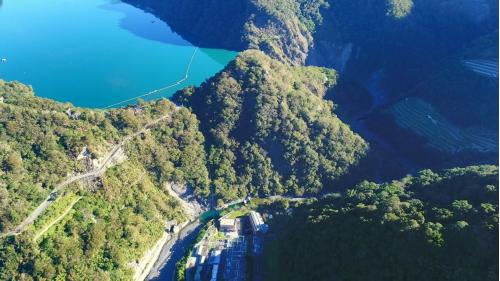 濁水溪流域霧社水庫及萬大電廠俯瞰