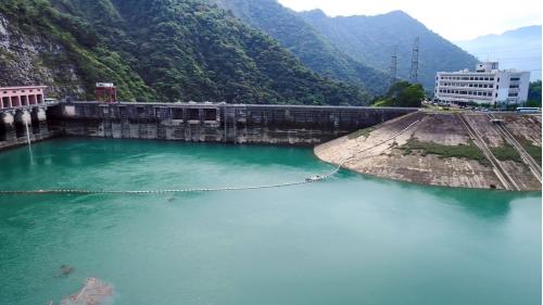 濁水溪流域明潭下池壩俯瞰