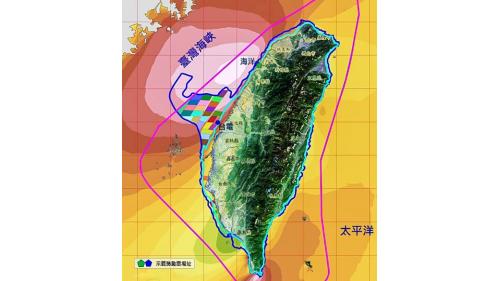 海洋風場及台電1期風場場址位置圖