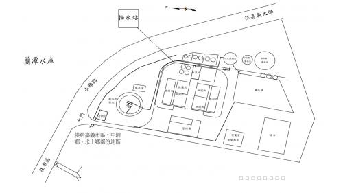 民國時代嘉義地區公共給水蘭潭淨水場淨水設備平面圖