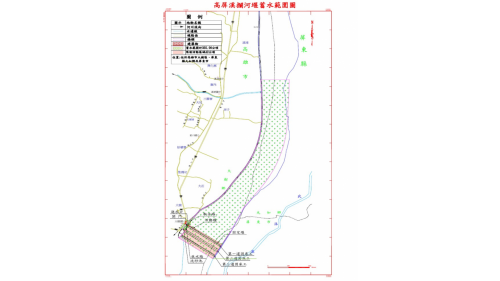 民國時期高屏地區公共給水高屏溪攔河堰蓄水範圍.